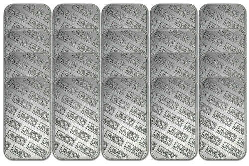 50 x 1oz SILVER BULLION BARS 999%