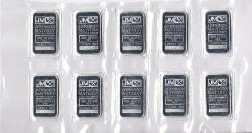 11 X SILVER BULLION BARS 1oz