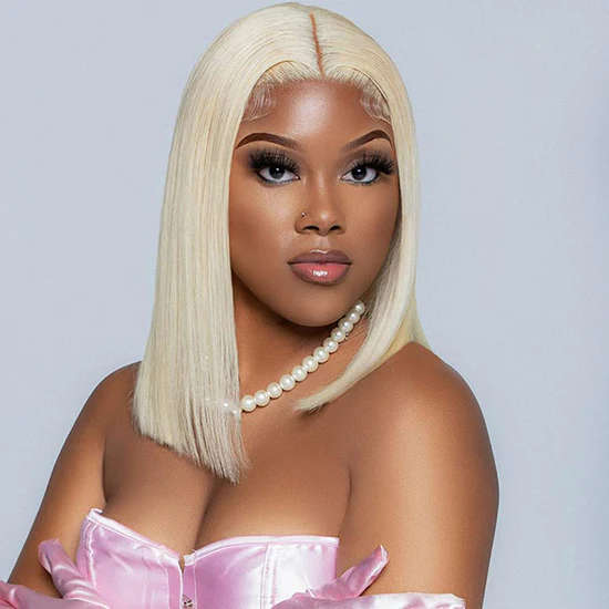 Glueless Full Frontal Blonde Bob Wig 10inch