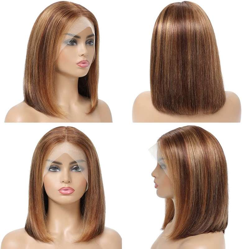 Glueless Full Frontal Bob Wig - Highlight Piano Color