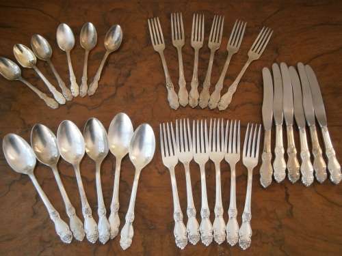 Set of 30 silver  plated cutlery