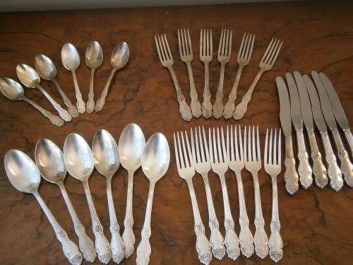Set of 30 silver  plated cutlery