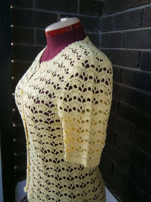 Yelow  Hand Crocheted  Top