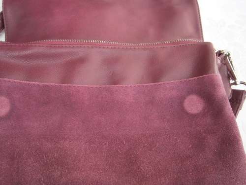Suede and Leather Burgundy colour Shoulder Bag