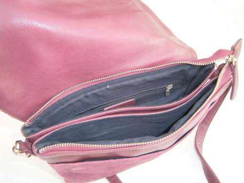 Suede and Leather Burgundy colour Shoulder Bag