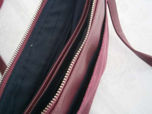 Suede and Leather Burgundy colour Shoulder Bag