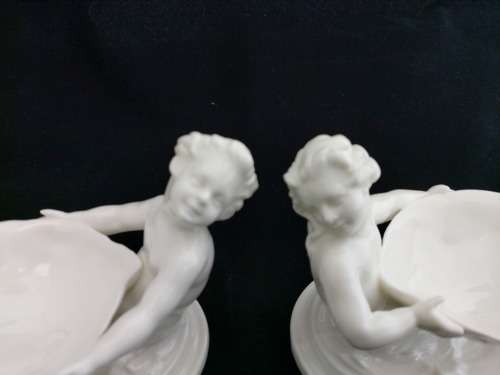 Royal Worcester Blanc De Chine Marine Themed Salt Dishes