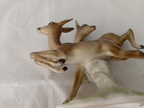 German Figurine of Impalas by Hutschenreuther.