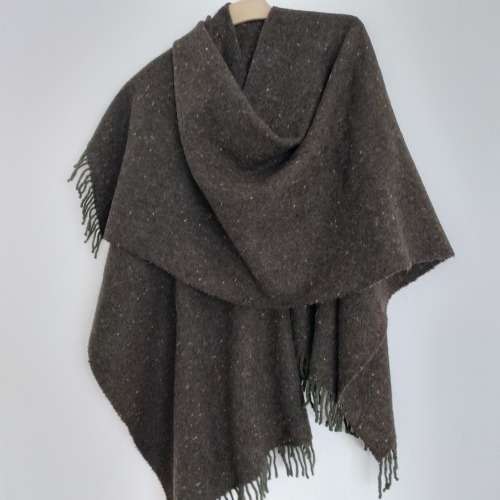 Italian Pure Lambswool Tweed Poncho/Wrap