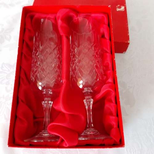 Champagne Flutes `Devon` Crystal - boxed