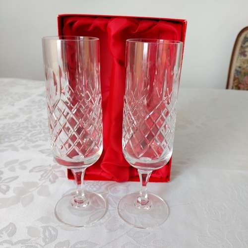 Champagne Flutes `Devon` Crystal - boxed
