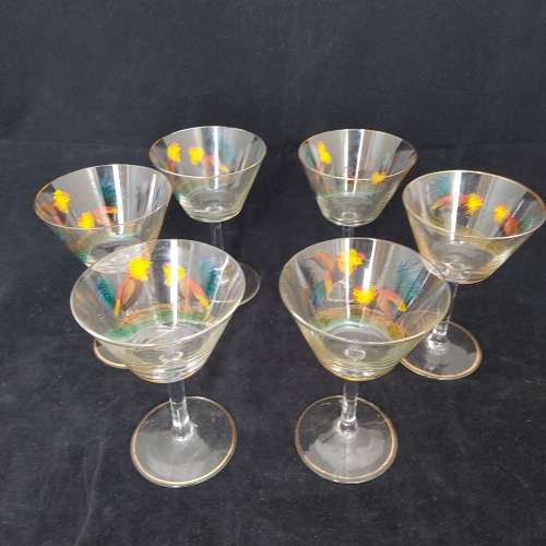 Set of six cocktail glasses.