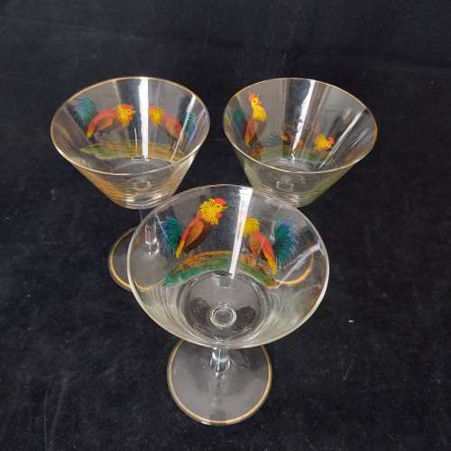 Set of six cocktail glasses.