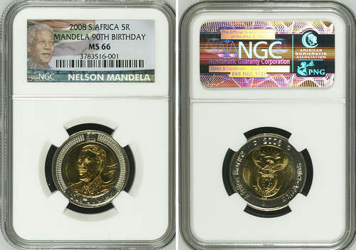 Brand New Colored label   MS66  Mandela Birthday R5