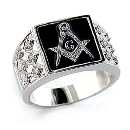 " The Lost Sign" - GENTS MASONIC SILVER RING - SIZE 11