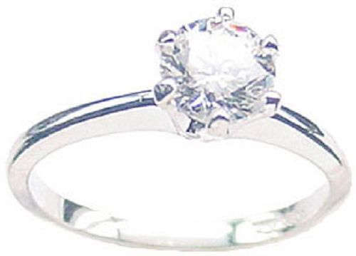 STERLING SILVER 1CT SOLITAIRE CZ RING- SIZE 7,5