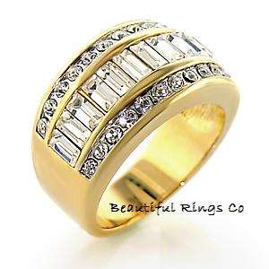 SIZE 7 - GOLD TONE CLEAR CZ LADIES RING
