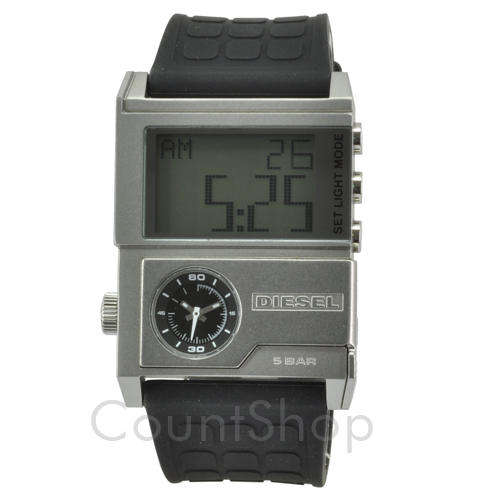 Diesel Men's Ana-Digital DZ7140 Gray Dial | Black Rubber | 36mm | 50M | NEW