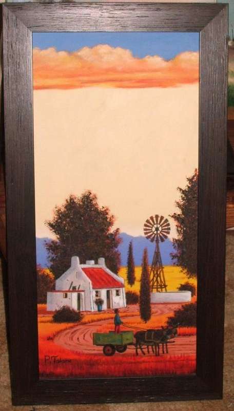 Brand new....Philemon Talane......oil ..painting size 31 x 67....framed ......41 x 77 cm