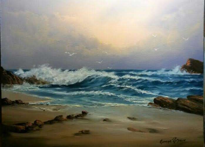 Stunning!!! original George Gibson oil ....41 x 51 cm .....unframed