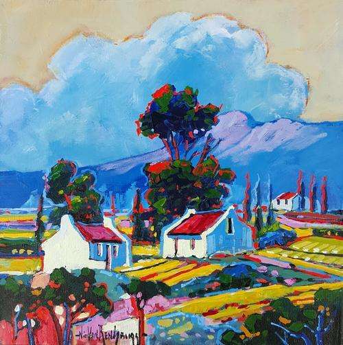 Original Painting by NIC VAN RENSBURG - Cape Winelands 2 - 350 x 350