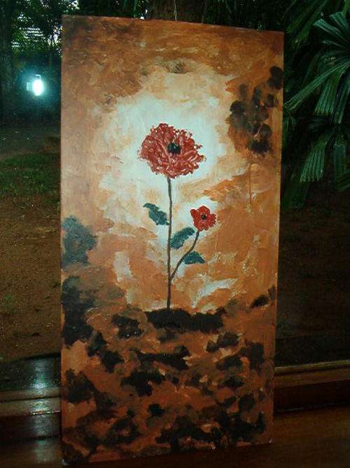 red flower ( not framed)