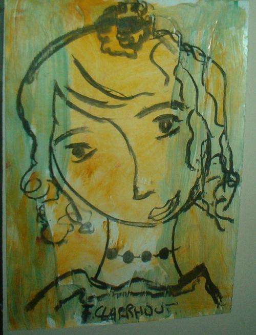 Look at me!!!!!!!!!!!!! What a girl...original Claerhout,,,A4 painting