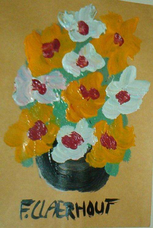 Yellow and white flowers....... original Claerhout