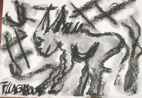 A5 Original F. Claerhout donkey.....take it home......unframed