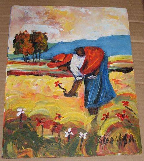 Stunning Original Bekezela.....oil on canvas....230 x 290 mm....unframed