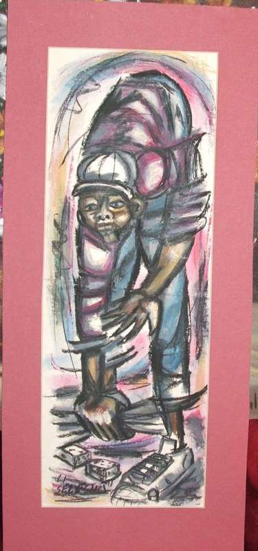 Stunning Original Selesho...Pastels on paper....150 x 410 mm...