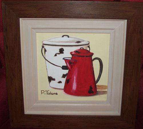 Stunning Original P.Talane oil on canvas on board.....painting 200 x 200 mm with frame 360 x 360 mm