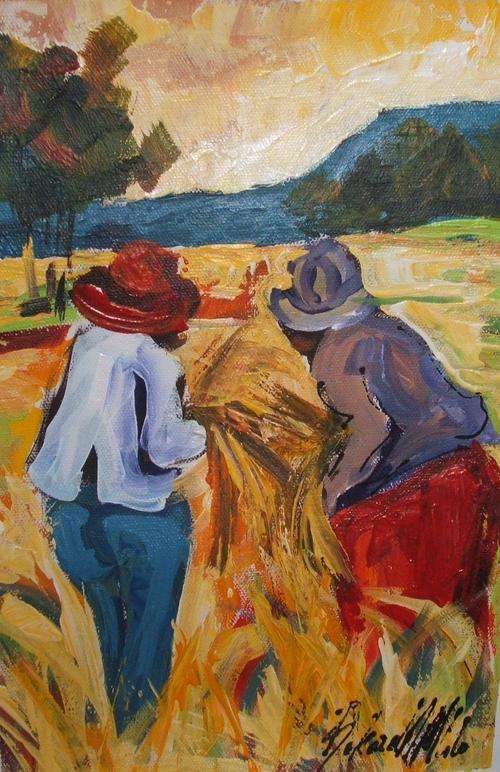 Stunning Original Bekezela.....oil on canvas....200 x 300 mm..unframed