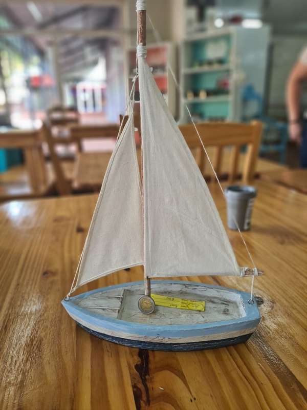 Ornamental Wooden Sailboat