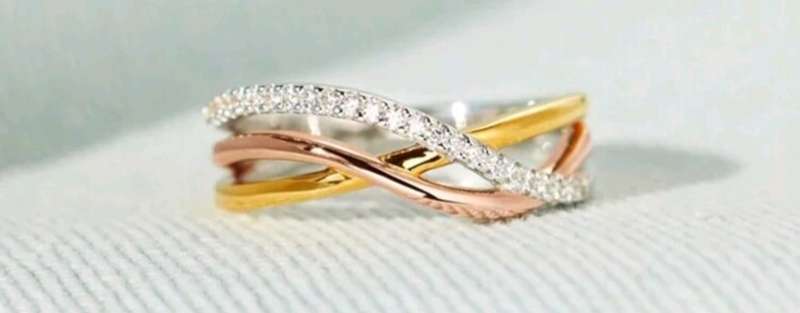 S925 Tri color ring