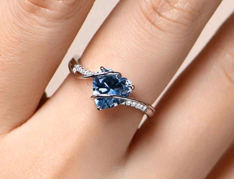 1pc Romantic Heart Shape 925 Sterling Silver Ring