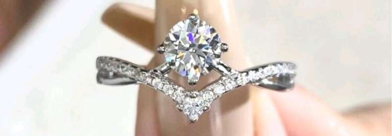 Sparkling 0.5CT D Color Moissanite Princess Crown Ring 925 Sterling Silver