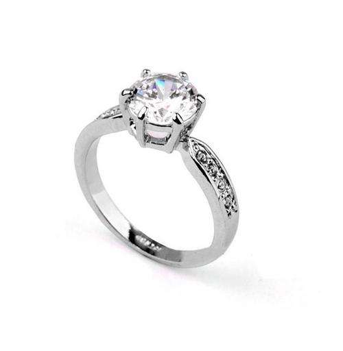 18K White Gold Plated Swarovski Crystal Ring