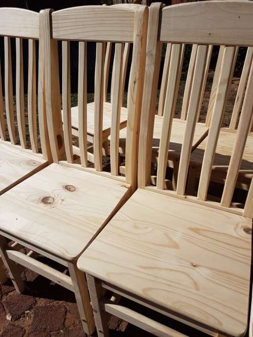 Dining Room High Back Chairs - raw wood