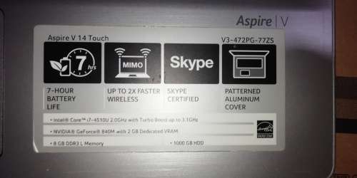 Acer Aspire V14 Touch i7 - 4510U FOR SPARES