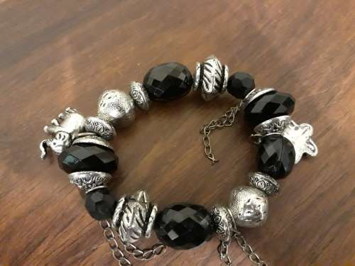 Beautiful Cross Necklace with a Buttefly Beaded Bangle and Neclace