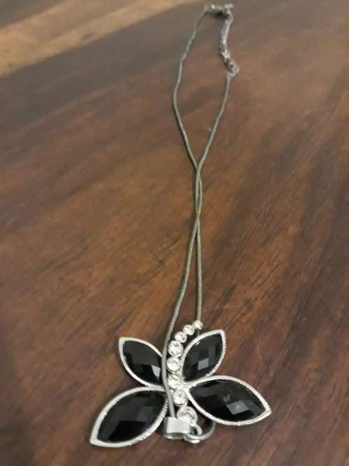 Beautiful Cross Necklace with a Buttefly Beaded Bangle and Neclace