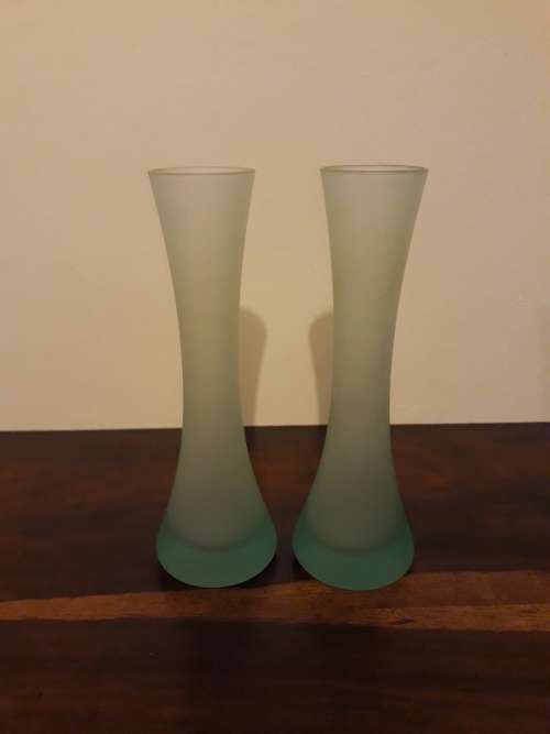 A Gorgeous Set of Frosted Glass Vases