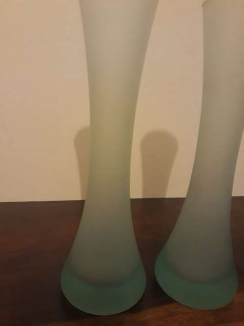 A Gorgeous Set of Frosted Glass Vases