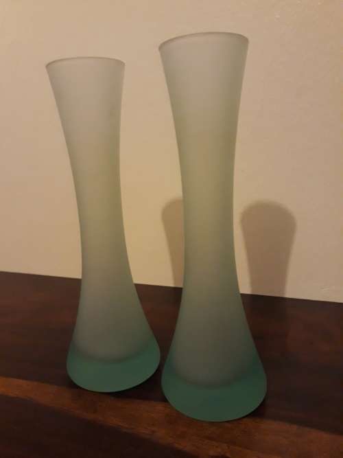 A Gorgeous Set of Frosted Glass Vases