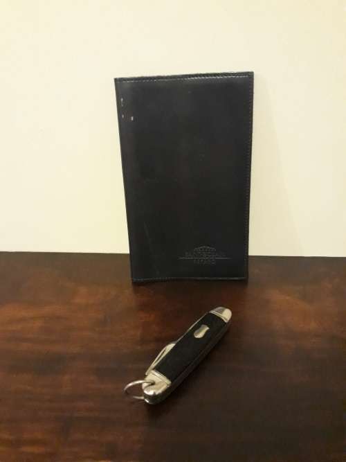 Vintage Richards & Sheffield Pocket Knife with a Leather Folder