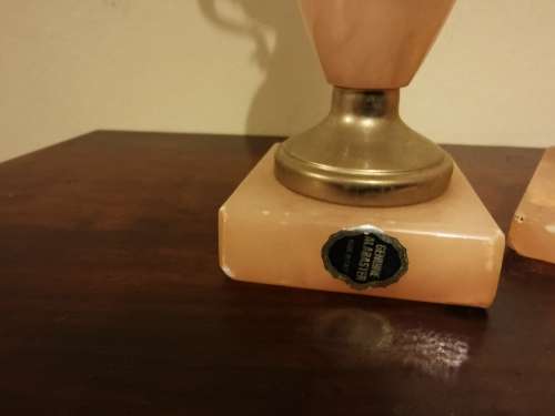 Hand Carved Italian Alabaster Duo