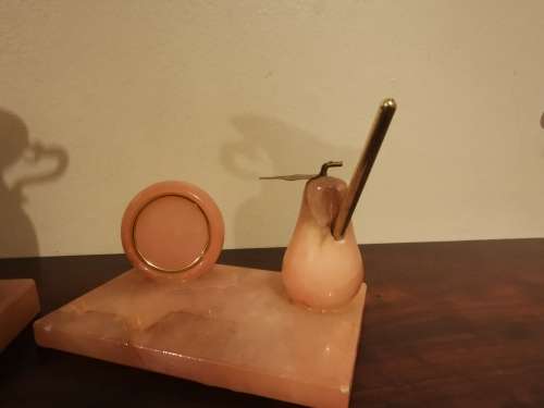 Hand Carved Italian Alabaster Duo