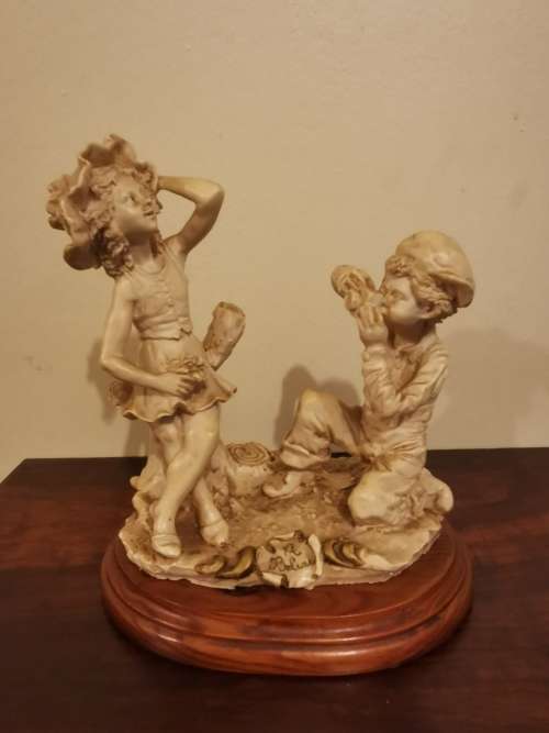 Stunning Resin Art of a Boy Photographing a Girl - Signed