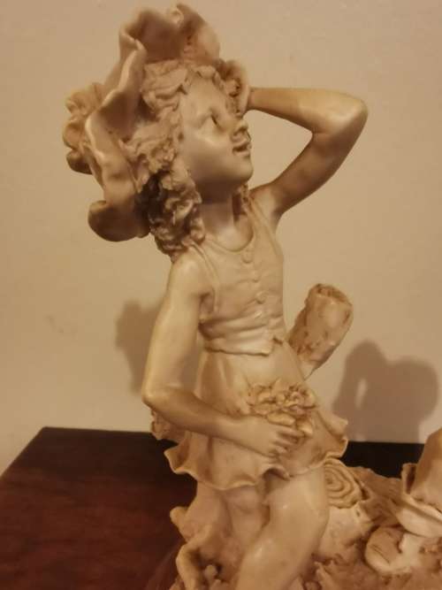 Stunning Resin Art of a Boy Photographing a Girl - Signed